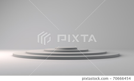 3D Rendering, Abstract of white room and stage curved shape, interior and architecture modern design with blank empty space, production display concept. 70666454