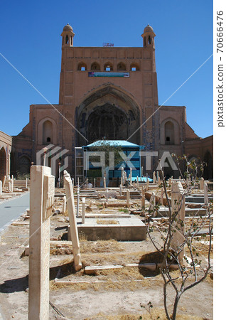 Herat in Afghanistan. This is the Shrine of Khwaja Abd Allah (Abdullah Ansari Shrine Complex). This is the graveyard in the mausoleum of the Sufi saint Khwaja Abdullah Ansari. Western Afghanistan. 70666476