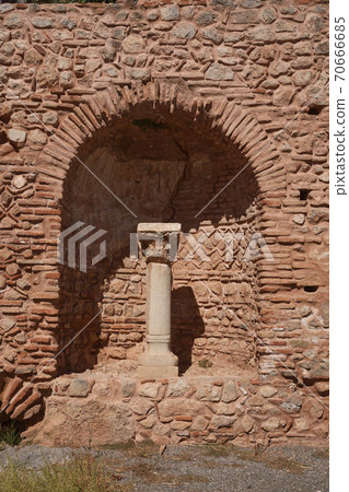 Detail of ruins in Delphi, Greece. Delphi is ancient sanctuary that grew rich as seat of oracle that was consulted on important decisions throughout ancient classical world. UNESCO World heritage Detail of ruins in Delphi, Greece. Delphi is ancient sanctuary that grew rich as seat of oracle that was consulted on important decisions throughout ancient classical world. UNESCO World heritage 70666685
