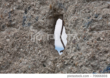 Detail of the remains of the Berlin Wall, Berlin, Germany. Segments of wall left as a reminder of events leading up to the fall of the wall in November 1989 70666808