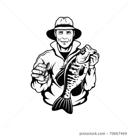 Fisherman and Crappie fish - Freshwater sport fish Fisherman and Crappie fish - Freshwater sport fish 70667469
