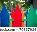 Multi Colored Wooden Fence background 70667984
