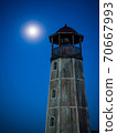 View of the old vintage lighthouse during the Night 70667993