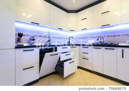 Modern classic white kitchen interior 70668679