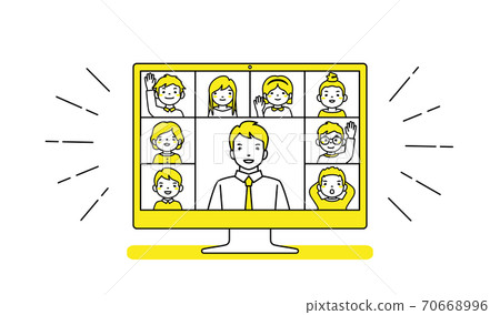 Fun online lessons for teachers and students Illustration material 70668996