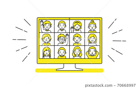 Fun online lessons for teachers and children Illustration material Fun online lessons for teachers and children Illustration material 70668997