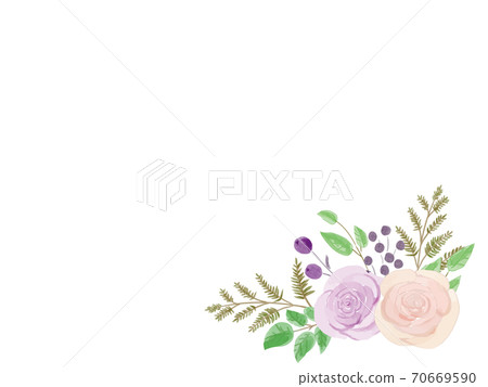Watercolor-style rose flower arrangement card Watercolor-style rose flower arrangement card 70669590