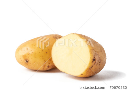 Raw potato vegetables isolated on white background. 70670380