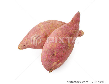sweet potato in closeup on a white  background 70673919