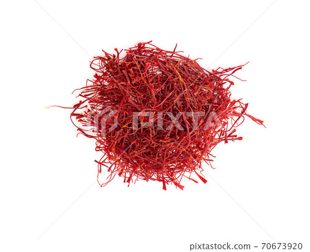 saffron threads an isolated on white background 70673920