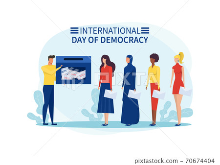 people vote on international day of democracy  illustration vector 70674404
