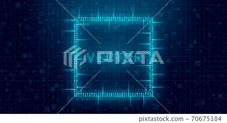 Futuristic cyberpunk glitch rectangle. Blue glowing digital square. 8 bit quadrate. Background design for promo electronic music events and game titles. Vector Futuristic cyberpunk glitch rectangle. Blue glowing digital square. 8 bit quadrate. Background design for promo electronic music events and game titles. Vector 70675184