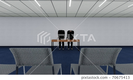 Press conference: Male apology, with desk, with people Illustration 2 70675413