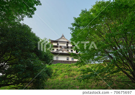 《鳥取縣》在陽光明媚的日子裡,山頂的羽城百住模擬城堡塔景 《鳥取縣》在陽光明媚的日子裡,山頂的羽城百住模擬城堡塔景 70675697