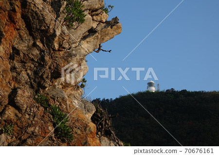Strange rocks and Muroto Cape Lighthouse 70676161