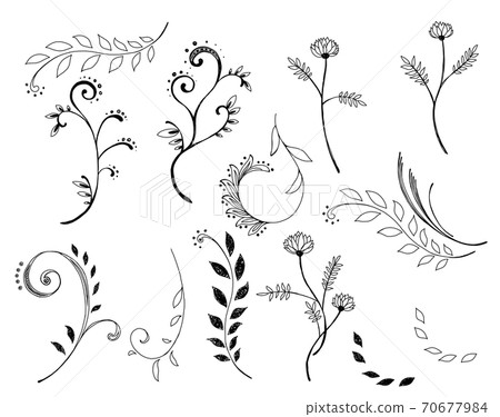 Hand-painted swirl (png black line only) 70677984