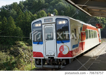 Autumn Sanriku Railway Rias Line Famous Horinai Station 70678757