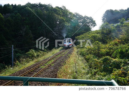Autumn Sanriku Railway Rias Line Famous Horinai Station Autumn Sanriku Railway Rias Line Famous Horinai Station 70678766