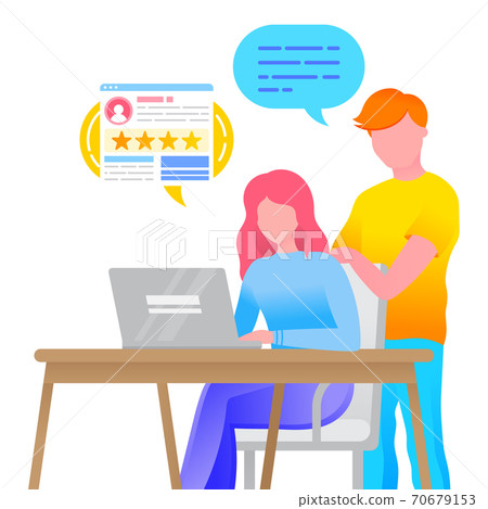 Person Working with Laptop Learning Search Vector 70679153
