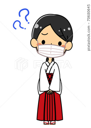 Miko-san, doubt? Mask whole body illustration 70680645