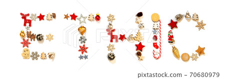 Colorful Christmas Decoration Letter Building Word Ethic 70680979