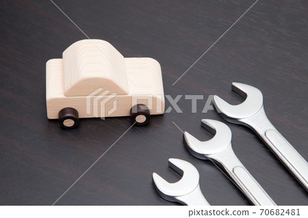 Car and maintenance wrench Car maintenance image 70682481