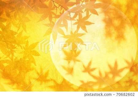 Background texture autumn leaves autumn full moon frame 70682602