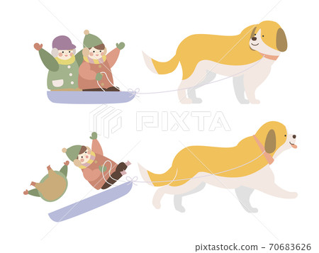 兒童騎狗拉雪橇2框架套裝 70683626