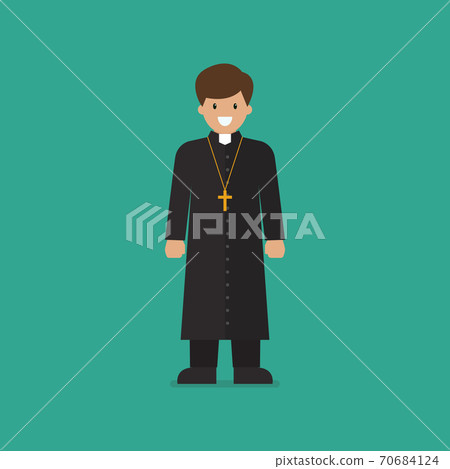 Catholic priest vector illustration 70684124