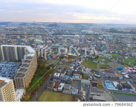 Cityscape of Hino City-Aerial view with drone (Hino City, Tokyo) Cityscape of Hino City-Aerial view with drone (Hino City, Tokyo) 70684362