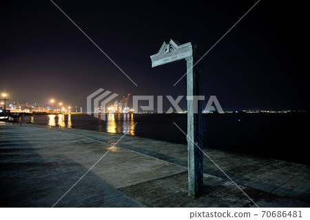 The House of the Sun is located on the Lanzheron beach and view on Odesa port, Odesa, Ukraine The House of the Sun is located on the Lanzheron beach and view on Odesa port, Odesa, Ukraine 70686481