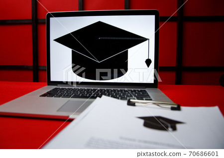 College acceptance letter close-up. Applicant filling form or planning studies. College acceptance letter close-up. Applicant filling form or planning studies. 70686601