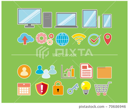 Internet / PC vector illustration icon set Internet / PC vector illustration icon set 70686946