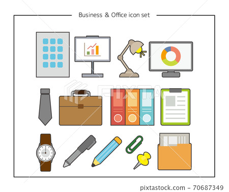 矢量圖的辦公室/工作業務圖標集 70687349