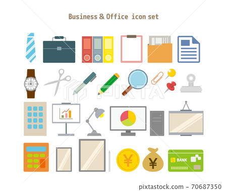 矢量圖的辦公室/工作業務圖標集 70687350