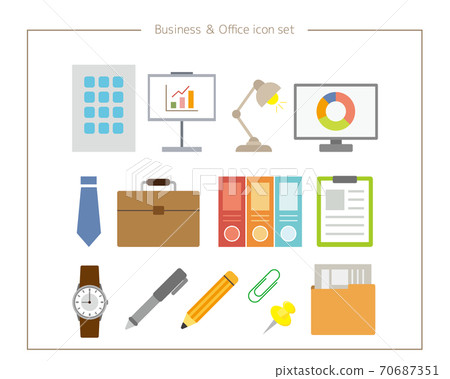 矢量圖的辦公室/工作業務圖標集 70687351