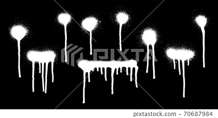 Graffiti spray banner set. Vector spray paint frame. Graffiti spray banner set. Vector spray paint frame. 70687984