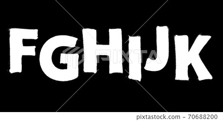Graffiti spray font alphabet with a spray in white over black. Part 2. Vector illustration Graffiti spray font alphabet with a spray in white over black. Part 2. Vector illustration 70688200