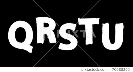 Graffiti spray font alphabet with a spray in white over black. Part 4. Vector illustration Graffiti spray font alphabet with a spray in white over black. Part 4. Vector illustration 70688203