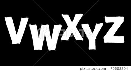 Graffiti spray font alphabet with a spray in white over black. Part 5. Vector illustration 70688204