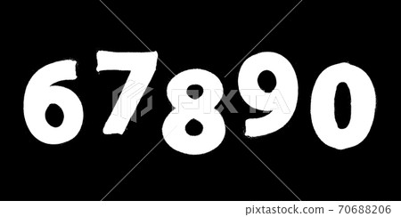 Digits for graffiti spray font alphabet with a spray in white over black. Part 7. Vector illustration Digits for graffiti spray font alphabet with a spray in white over black. Part 7. Vector illustration 70688206