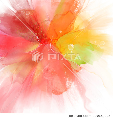 Alcohol ink art style illustration tropical 70689202