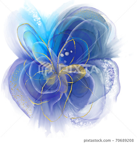 酒水墨藝術風格的插圖青金石 70689208