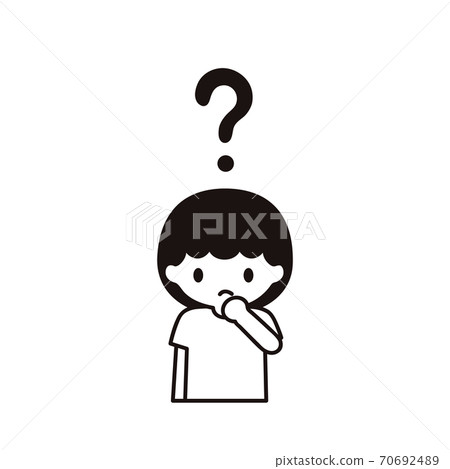 Illustration of a boy wondering Illustration of a boy wondering 70692489