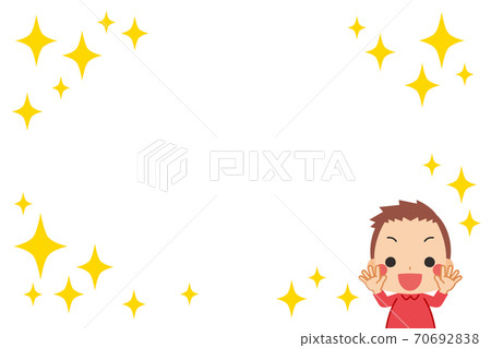 Cartoon-style background with delighted little boy and glitter effect Cartoon-style background with delighted little boy and glitter effect 70692838