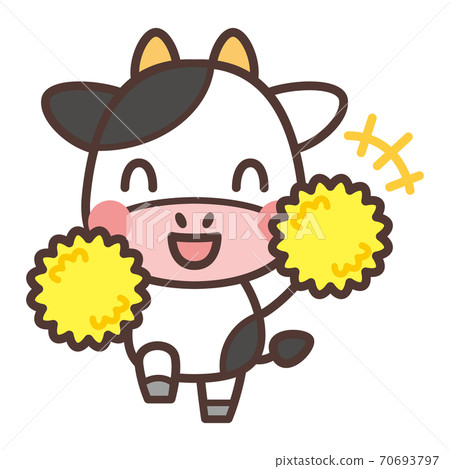 Cheering cow character Cheering cow character 70693797