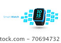 Smart watch device display with app icons 70694732