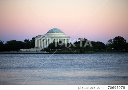 building, lake, sunset 70695076