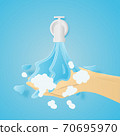 Washing hand with Soap Foam. Vector illustration. 70695970