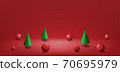 Merry Christmas greeting card or advertising promotion background. Vector illustration 70695979